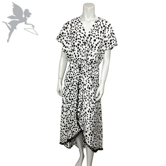 America & Beyond Dresses & Skirts - NWT AMERICA & BEYOND Cow Print Faux Wrap Pompon Maxi Cover Up